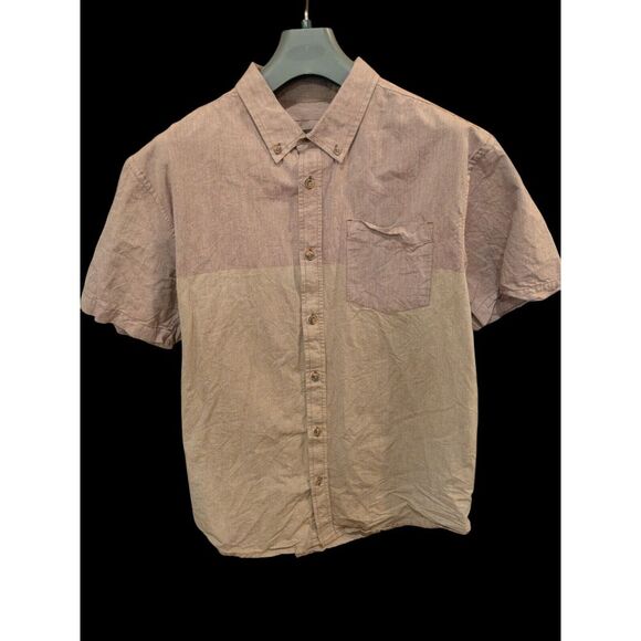 Prana Other - PrAna Brown/Purple Two Tone Slim Fit Short Seeve Button Up‎ 100% Organic Cotton